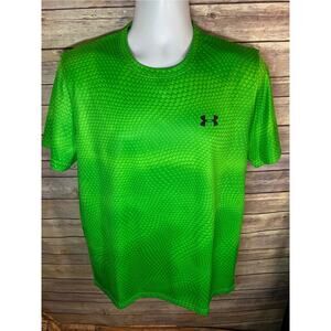 Under Armour Seamless Scales Mens Training Green Short Sleeve Gym T Shirt Large